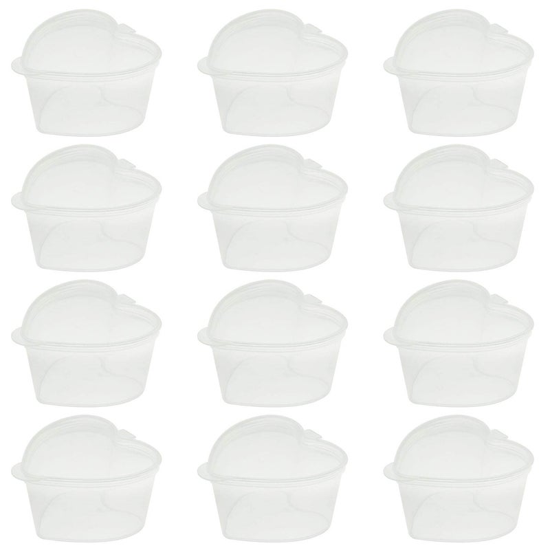 تيج علبة تخزين Tegg، 32 قطعة، علب تخزين بلاستيكية شفافة على شكل قلب، سعة 1.5 أونصة، مع أغطية، مناسبة لتخزين السلايم وكرات الفوم - Image 1